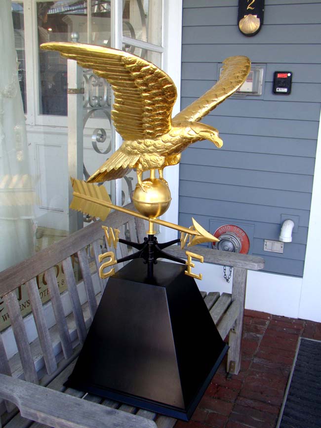 A Patriotic American Eagle Weathervane with custom made base    